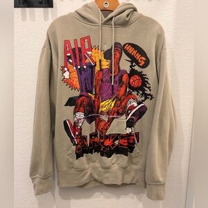 Urban Outfitters Tan Hoodie with Graffiti Art